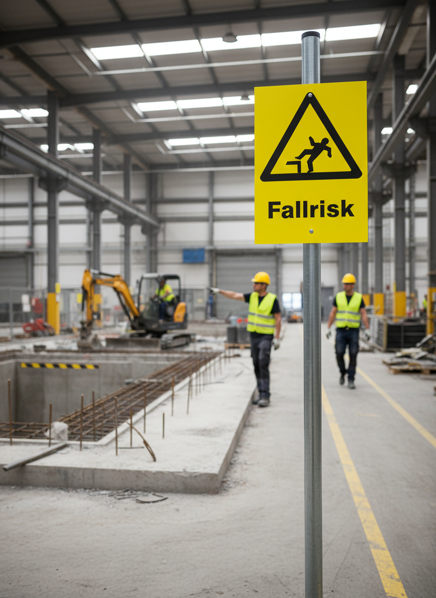 Premium Warning Sign for Fall Risk - Durable Materials, Multiple Sizes, Easy Installation for Safety in Various Environments