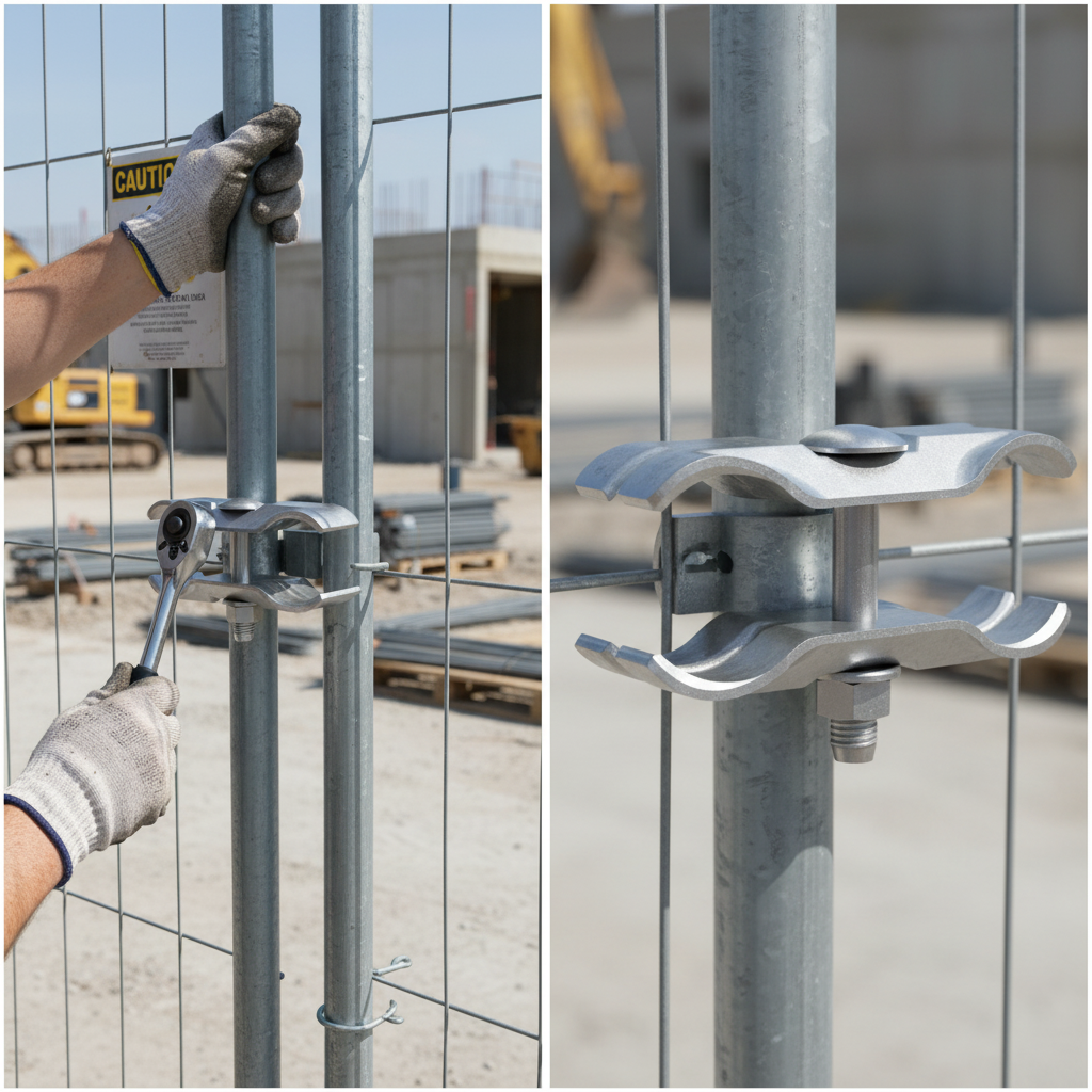 Premium Connecting Clamp for Mobile Fences - M10 x 60 mm, Heavy Duty Corrosion Resistant Design