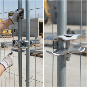 Premium Connecting Clamp for Mobile Fences - M10 x 60 mm, Heavy Duty Corrosion Resistant Design