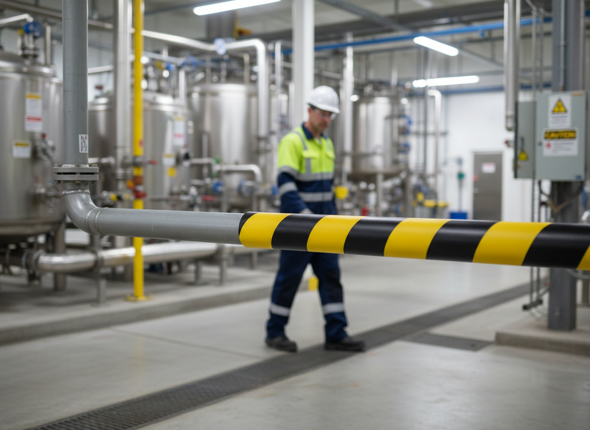 Premium Pipe Protection Profile P30 - Self-Adhesive with High-Visibility Yellow/Black Striping for Impact Protection
