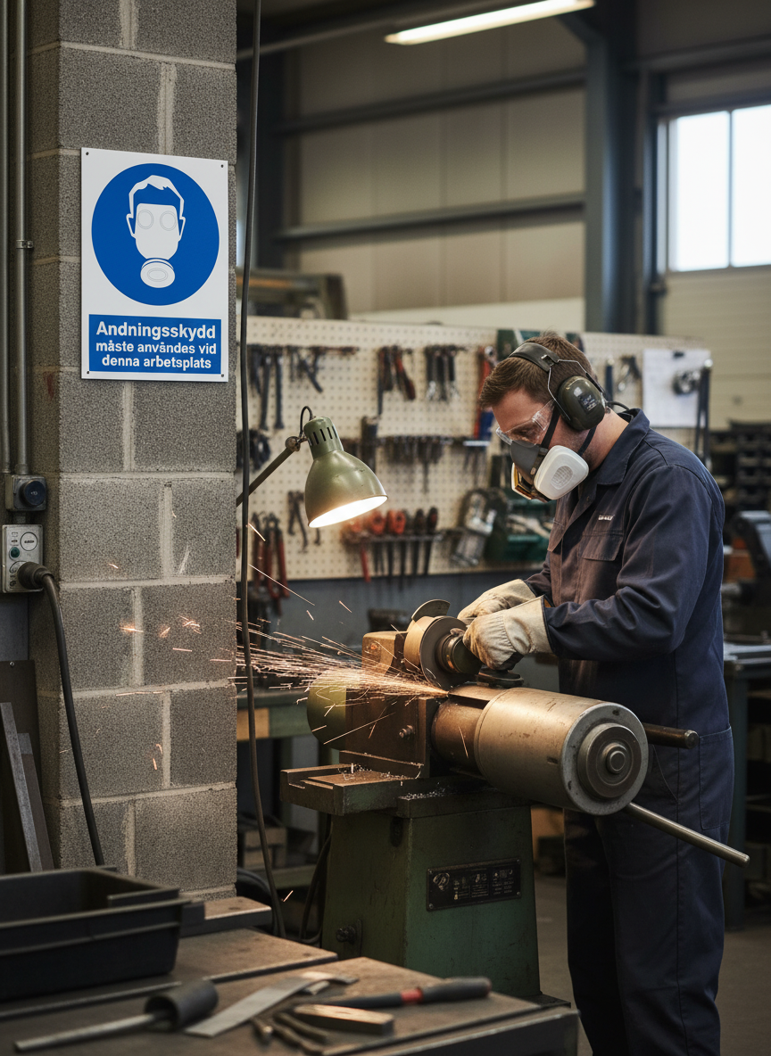 Professional Safety Sign: Respiratory Protection Required at Workplace - Multiple Sizes and Materials Available