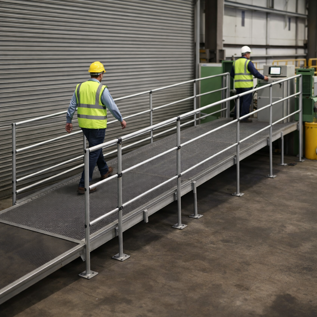 Modular Ramp Kit – 1500mm x 6900mm – Double Height Handrails – Wheelchair Access