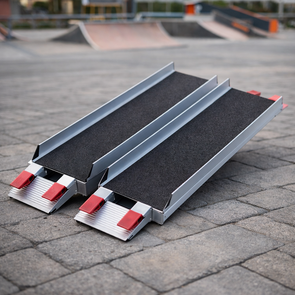 Scooter Ramps – Black – Non-Slip Folding Aluminium – Mobility Scooter Access