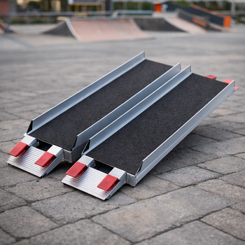 Scooter Ramps – Black – Non-Slip Folding Aluminium – Mobility Scooter Access