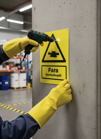 Premium Warning Sign for Chemical Spills - Durable Materials, Multiple Mounting Options, and Clear Safety Messaging