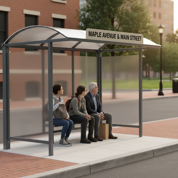 Professional Bus Stop Name Sign for Enhanced Shelter Integration and Passenger Information