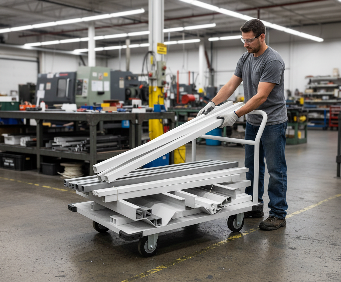 Premium Vertical Post Storage Cart for 12 Stanchions - Effortless Loading and Compact Design