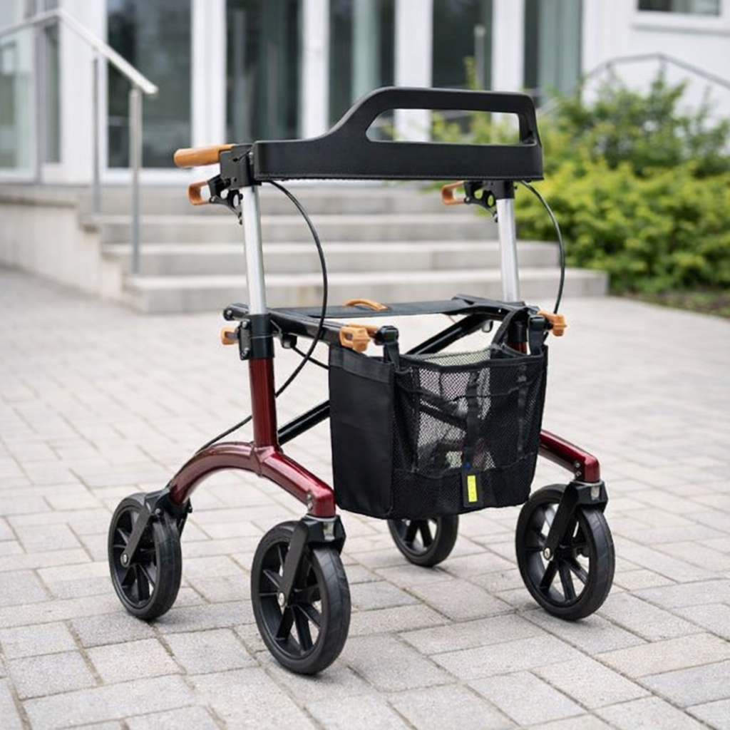 Bariatric Rollator – White – 180kg Capacity – Mobility Aid