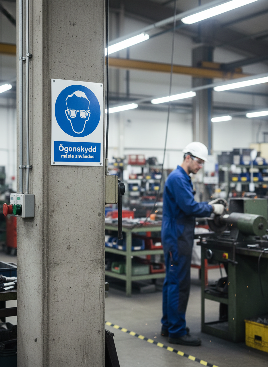 Premium Mandatory Safety Sign for Eye Protection - Multiple Sizes and Materials for Clear Workplace Communication