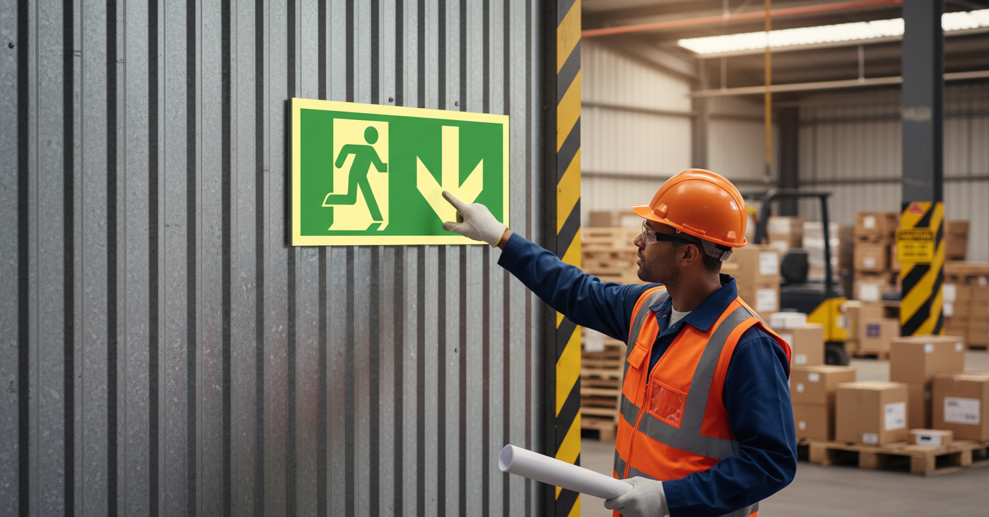 Premium Emergency Exit Sign with Glow-in-the-Dark Coating, Multiple Sizes Available for Safety Compliance