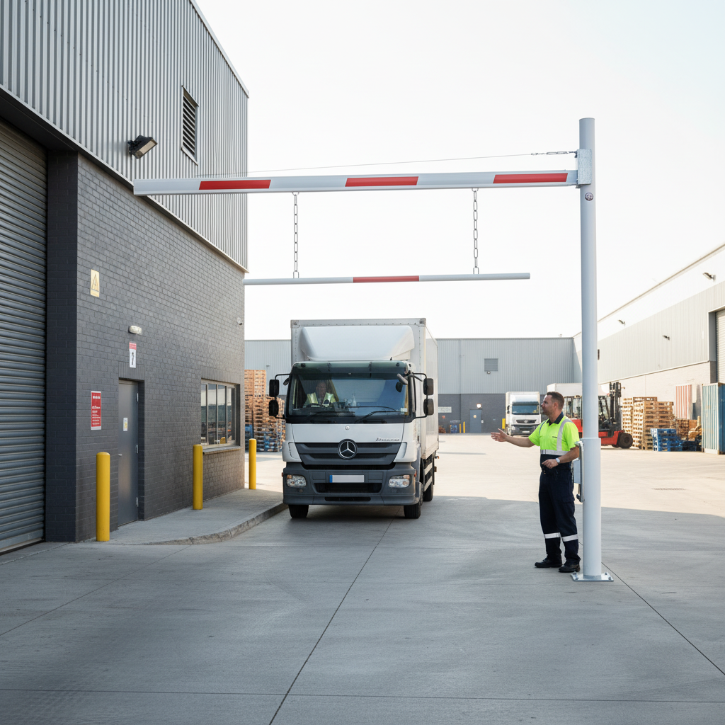 Premium Rotating Height Restriction Barrier with Adjustable Clearance - Industrial Grade for Vehicle Height Control