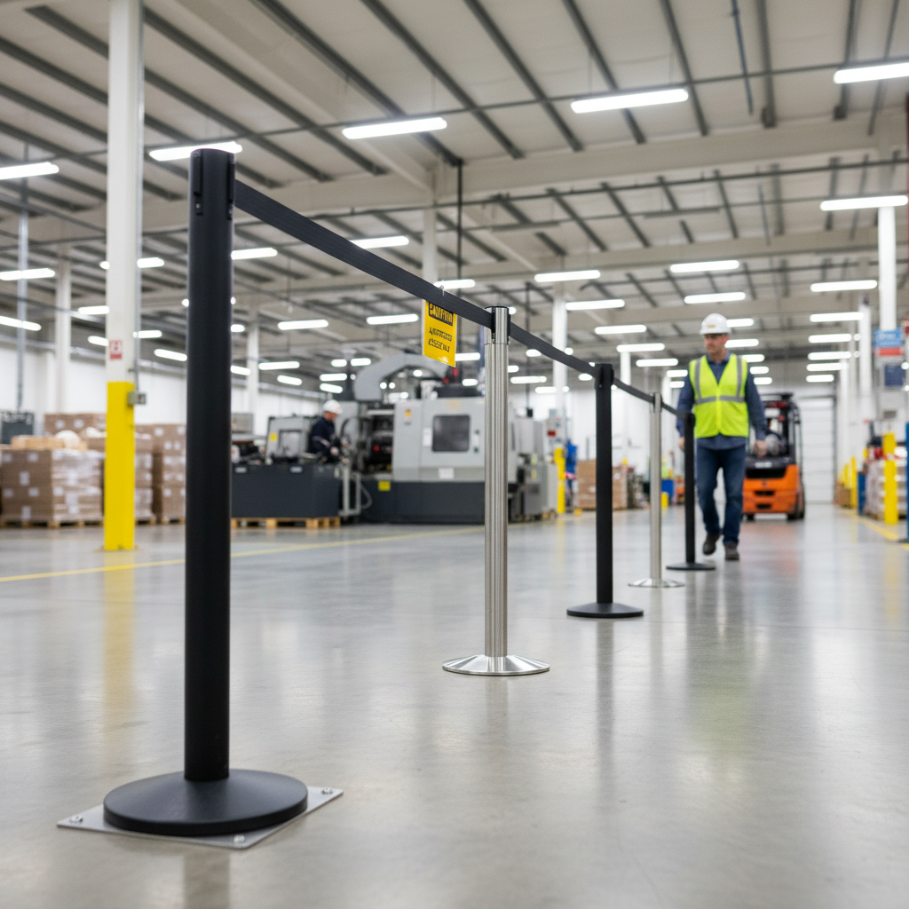 Premium Removable Belt Barrier with 3.4m or 4.9m Retractable Belt and Integrated Tension Mechanism