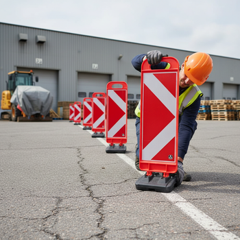 Premium Collapsible Traffic Delineator with Reflective Film and Anti-Slip Base for Road Safety and Hazard Marking