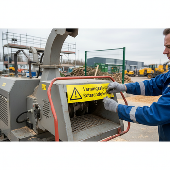 Premium Warning Sign with Rotating Blades - Durable PVC and Aluminum Options for Increased Safety Awareness