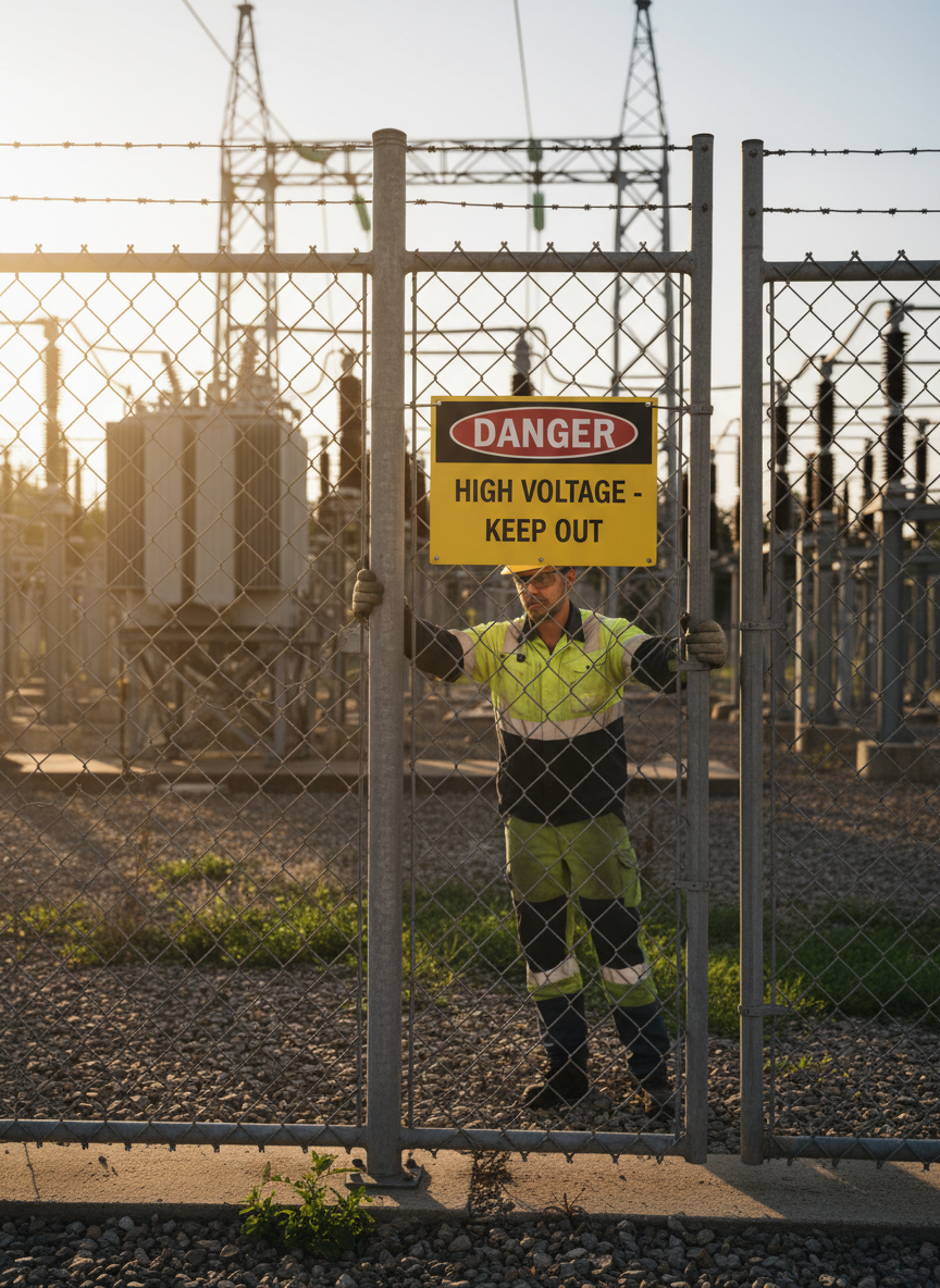 Premium Warning Sign - High-Visibility Materials for Industrial Safety and Professional Use