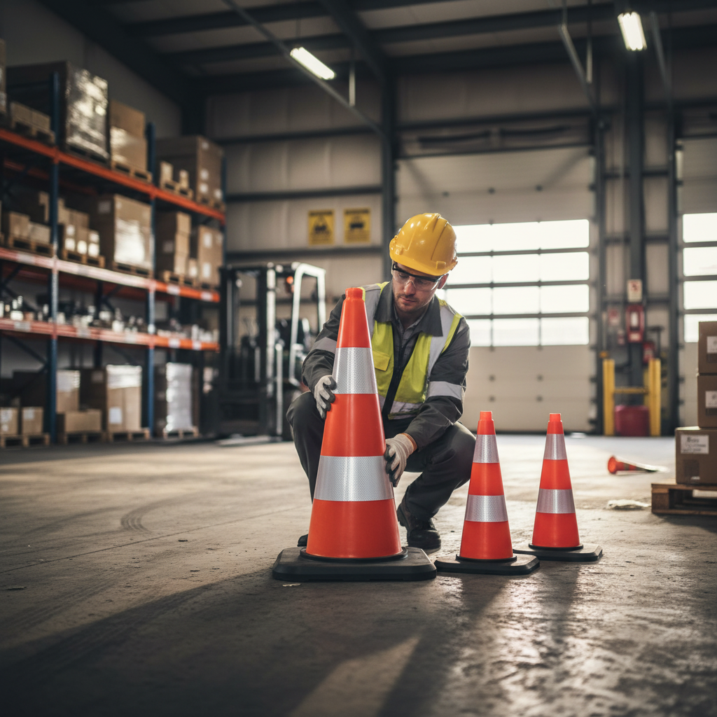 Premium Soft Warning Cone with Reflective Strip - Robust PVC Construction in 50cm, 75cm, or 90cm Heights