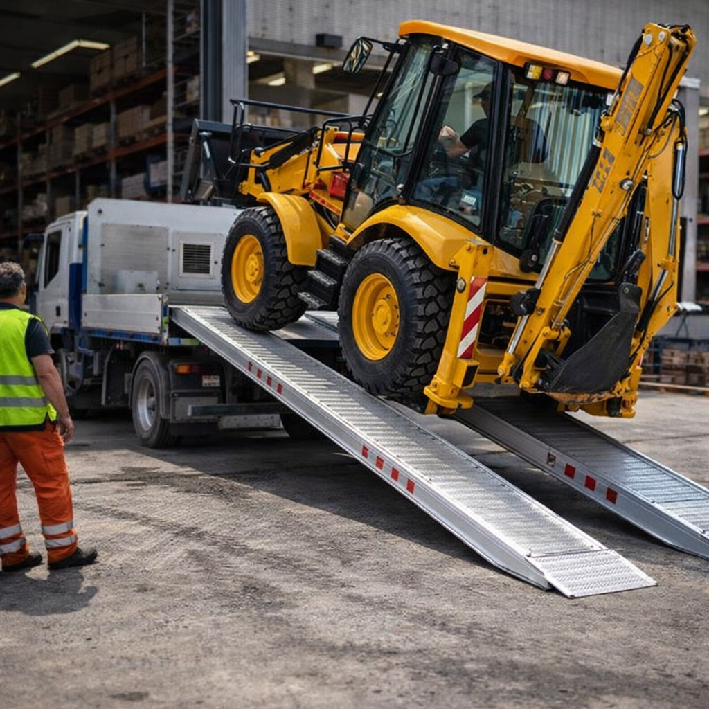 Aluminium Loading Ramps – 3500mm Length – 6870kg Capacity – Plant & Digger Use