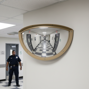 Heavy Duty Institutional Mirror for High Security Indoor Areas - Anti-Ligature Design for Prisons and Corridors