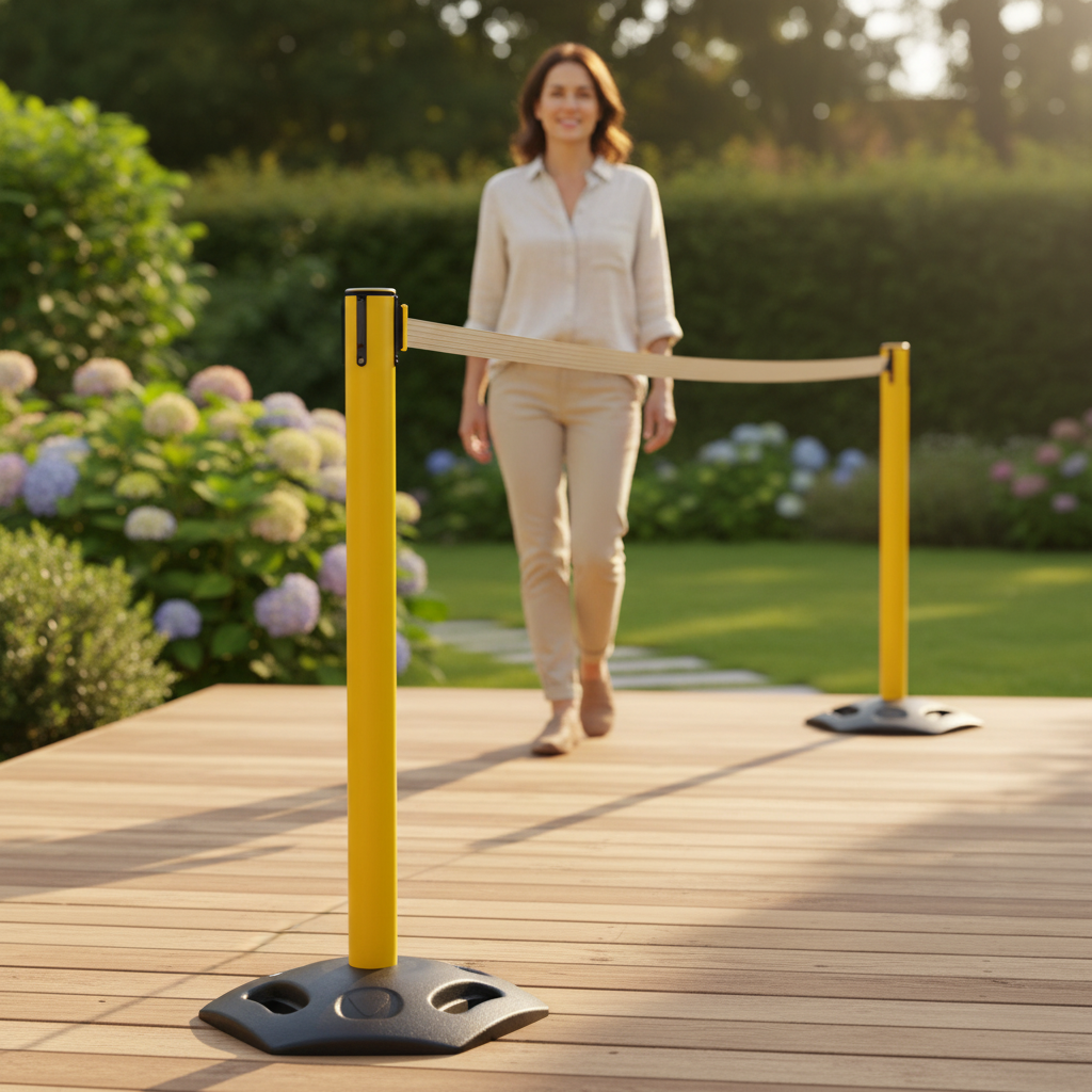 Premium Receiver Post for Belt Stanchions - Outdoor Use with Durable Construction and Versatile Applications