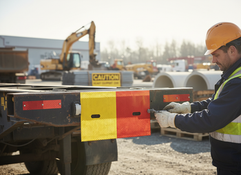 Premium Reflective Plate Red/Yellow 240x150mm with Flange Bolts for Enhanced Visibility