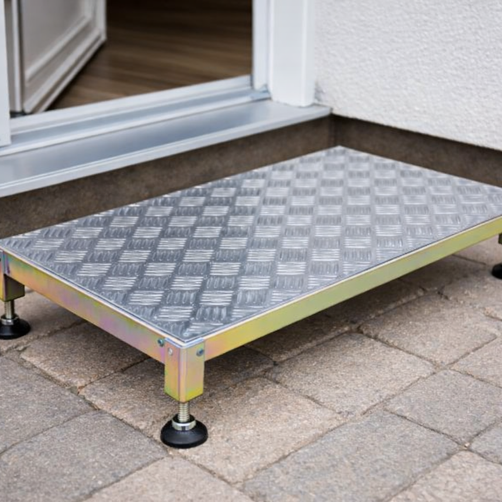Adjustable Metal Half Step – Black – 300kg Capacity – Mobility Access