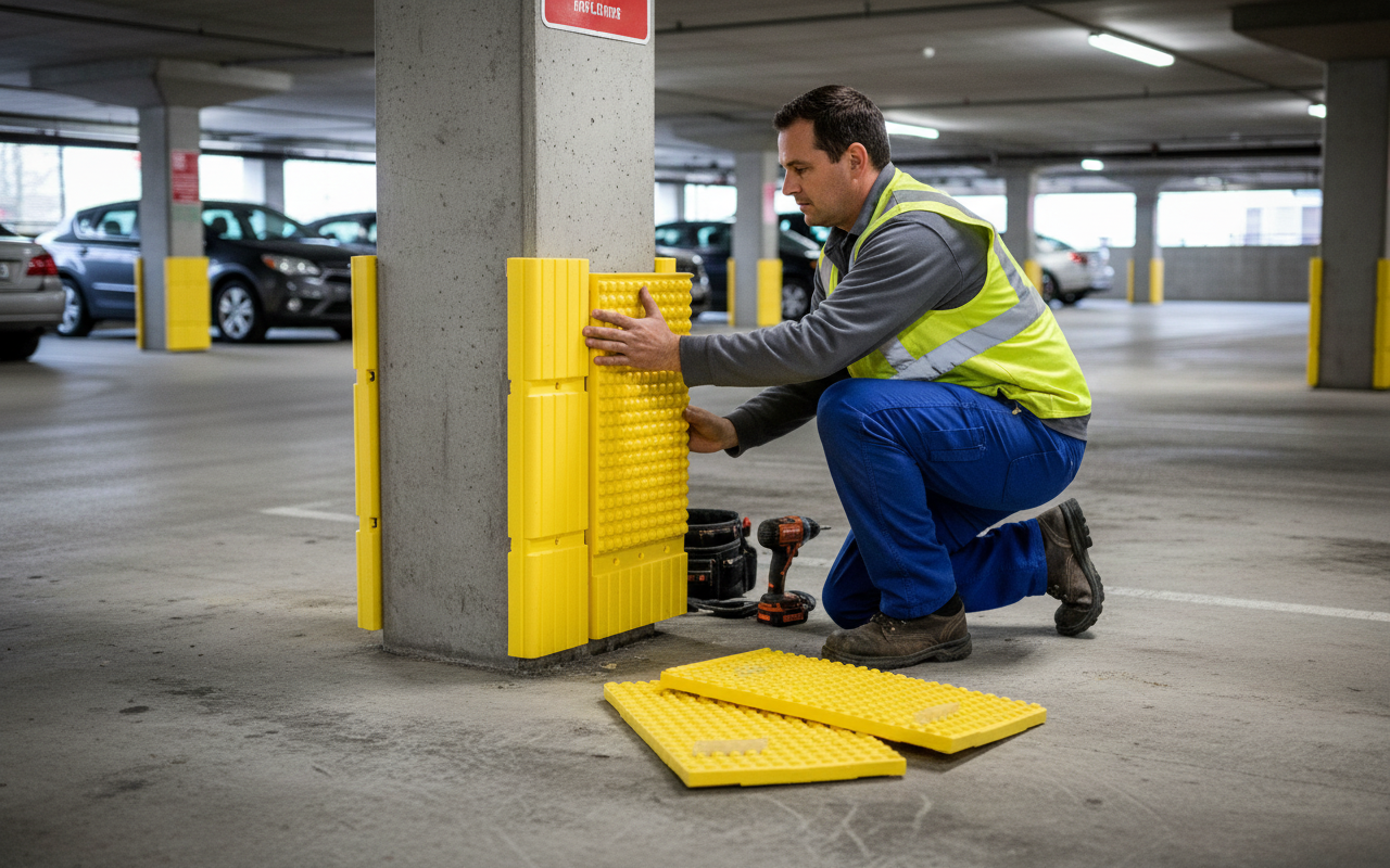 Premium Yellow Panels for Parking Safety - 4 Panels per Carton for Enhanced Visibility and Protection