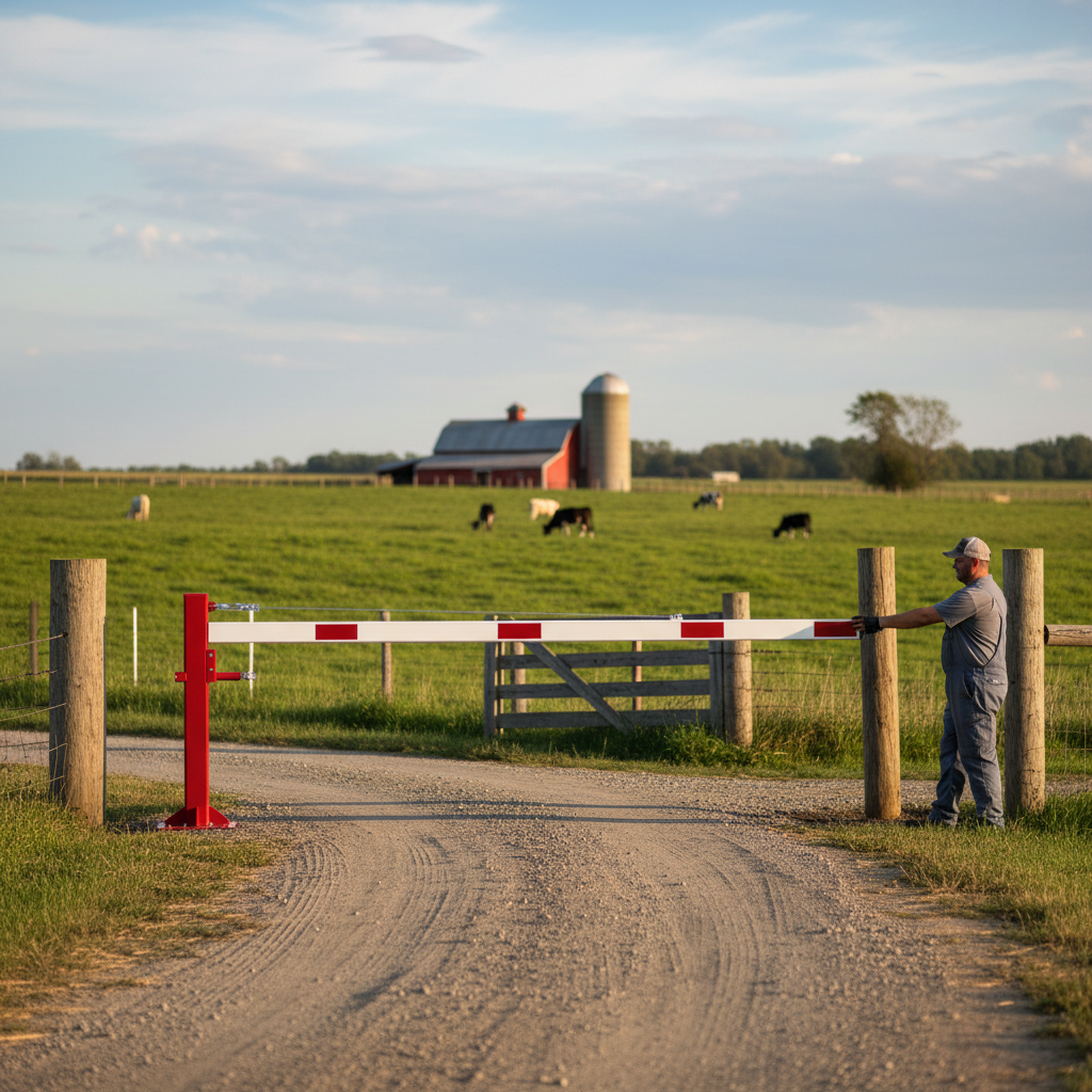 Heavy Duty Swing Barrier with Pull Rope Reinforcement and Locking Mechanism for Access Control