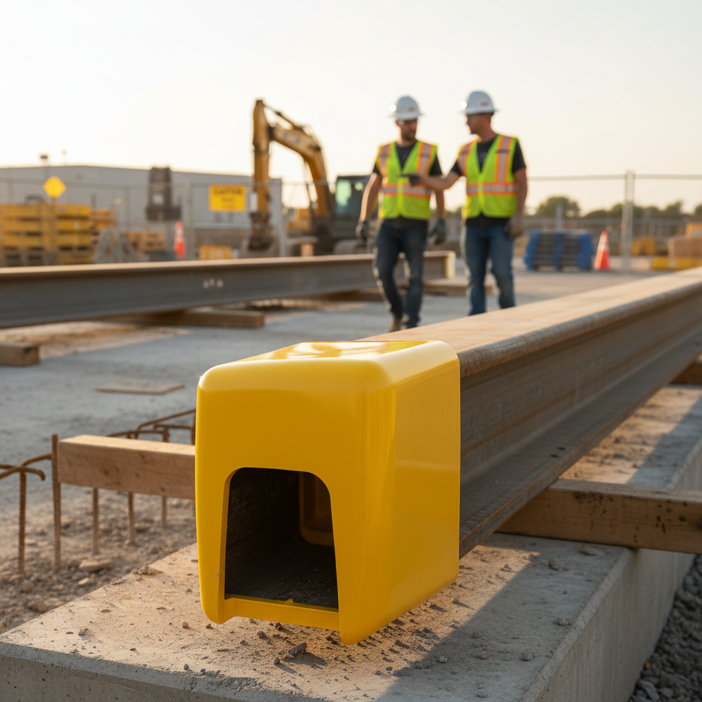 Premium Flexible Yellow Safety End Cap for Open Box Beam Barrier - Lightweight, Easy to Install, Ideal for Pedestrian Areas -
