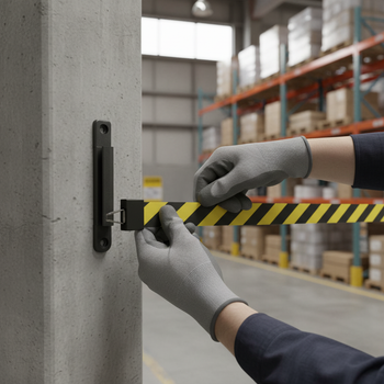 Premium Wall Receiver Clip for Belt Barrier Systems - Durable and Reliable Access Control Solution