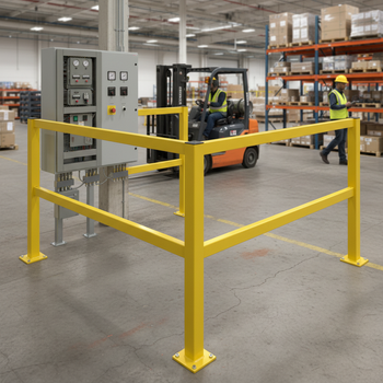 Premium Medium-Duty Corner Barrier Kit with Posts and Rails for Internal and External Installations