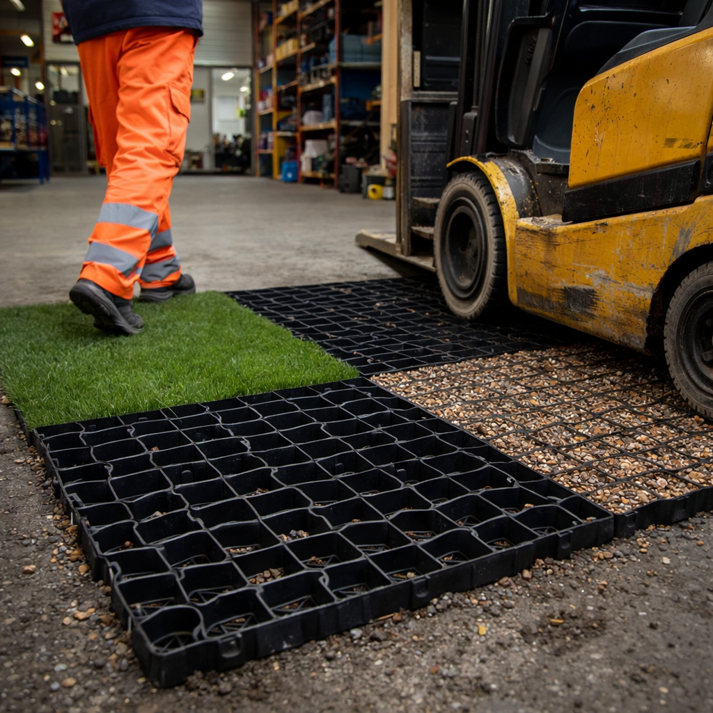 Geogrid Standard – 100cm x 100cm x 40mm – Recycled Polyethylene – Ground Reinforcement