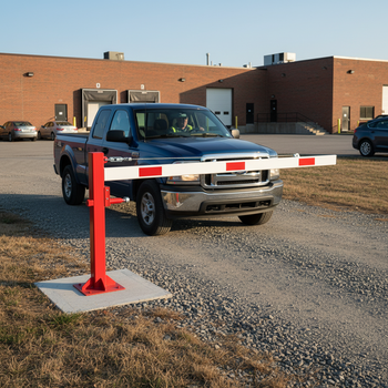 Heavy Duty Swing Barrier with Pull Rope Reinforcement and Locking Mechanism for Access Control