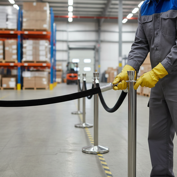 Premium Velour Barrier Rope with Snap-Ends - 1.6m Length, 38mm Diameter, Multiple Colors Available