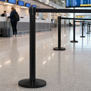 Retractable Belt Barrier System 4.9m for Airports & Retail