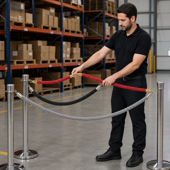 Luxury Braided Barrier Rope with Snap-Ends for Event Spaces