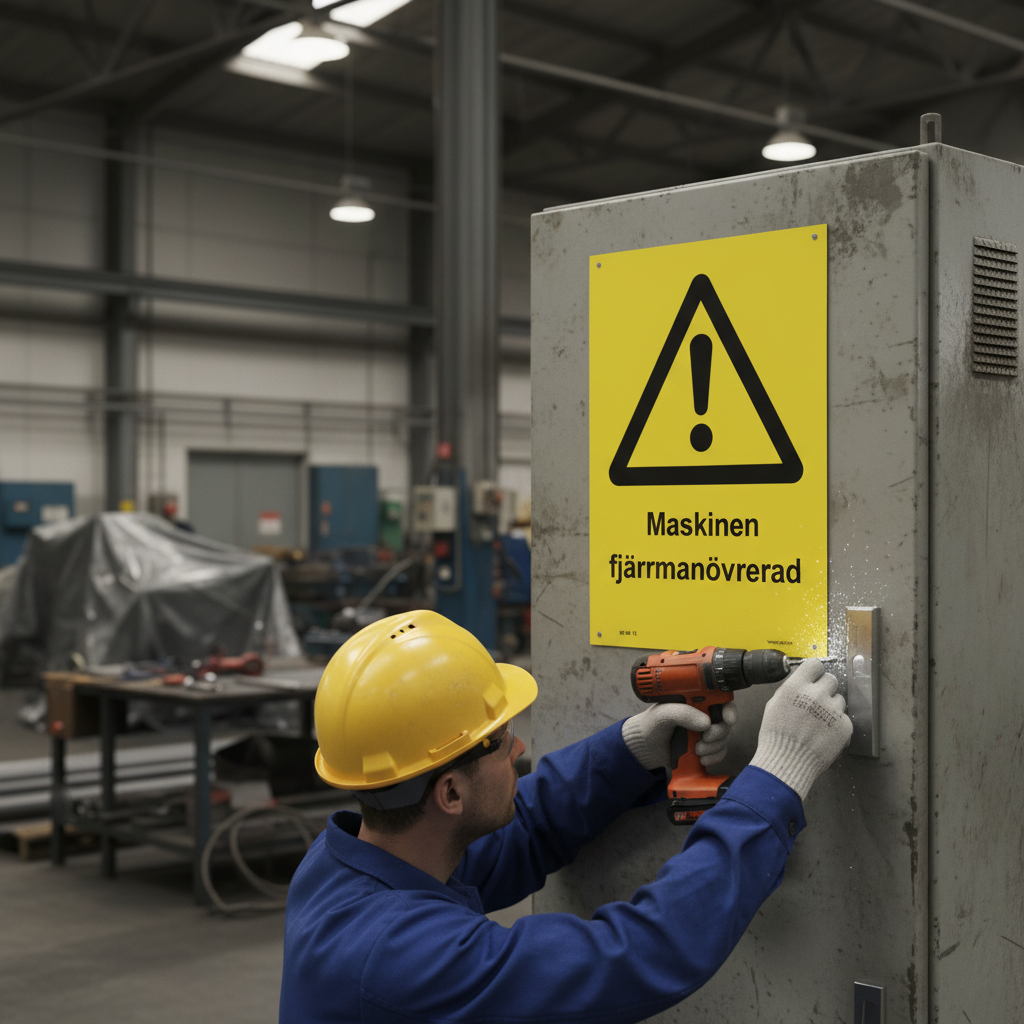 Professional Warning Sign for Remote-Controlled Machines - Durable Materials, Multiple Sizes, and Easy Installation Options