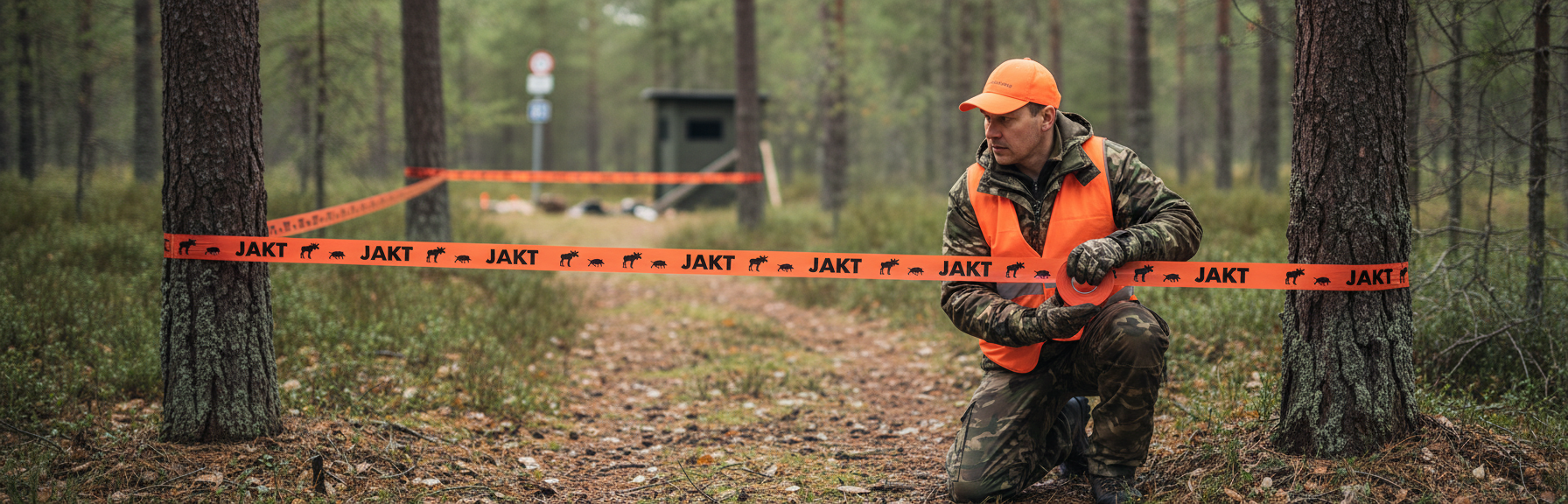 Premium Heavy Duty Warning Tape 65m Length x 40mm Width - Orange with Black Text for Hunting Applications
