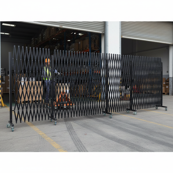 Premium Expanding Gate XXXL on Wheels - Flexible Temporary Barrier Solution for Warehouses and Workshops (6.7m Length)