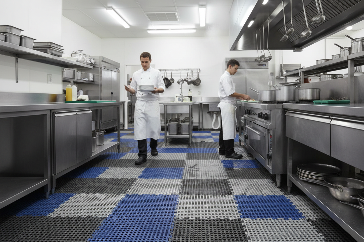 Premium Modular Barefoot Anti-Slip Floor Tile 300x300mm - Comfortable, Durable PVC for Wet Areas
