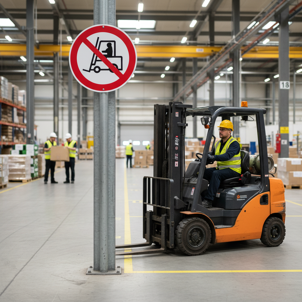 Premium Prohibition Sign for Forklift Traffic - Durable Materials and Multiple Sizes for Workplace Safety
