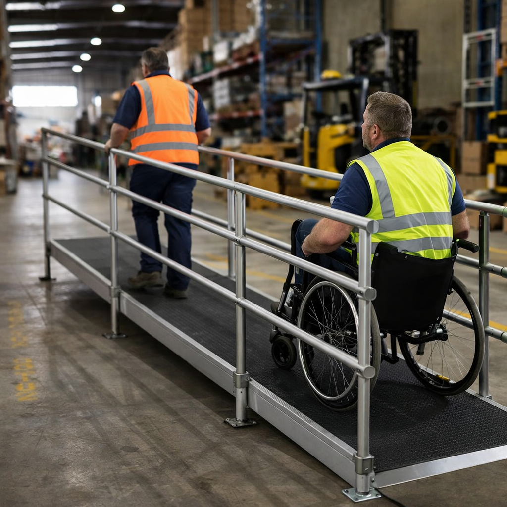 Modular Ramp Kit – 1500mm x 4600mm – Double Height Handrails – Wheelchair & Mobility Access