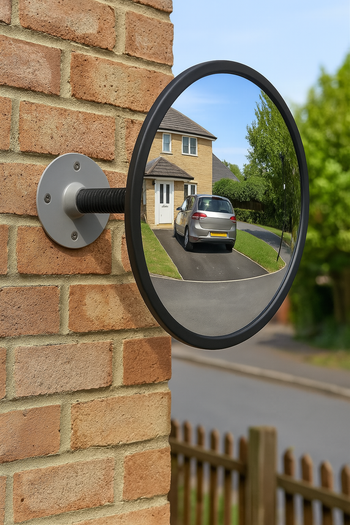 300mm Acrylic Wall-Mounted Convex Traffic Safety Mirror with Fixings