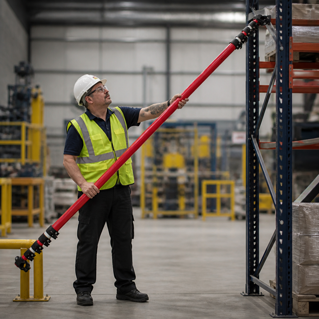 Telescopic Crossbar with Elbow Connectors 7.6m for Site Safety
