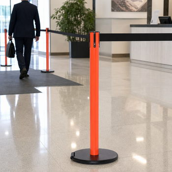 Belt Barrier System 3.4m x 50mm with Roller for Safety Management