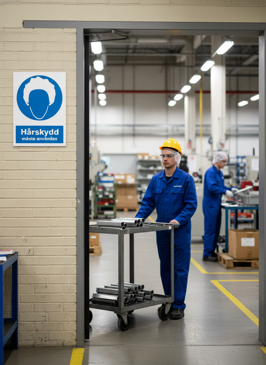 Premium Safety Sign - Hair Protection Required, Durable Materials and Multiple Sizes for Professional Use in Various Environments