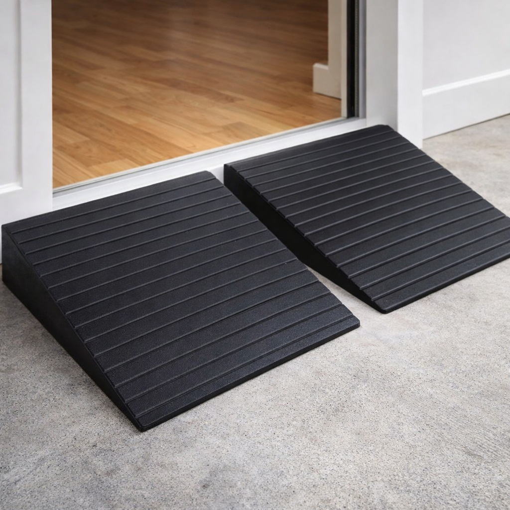 Rubber Threshold Ramp Pair – 90mm H x 500mm W – Heavy Duty – Mobility Access