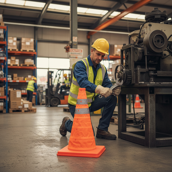 Premium Foldable Traffic Cone with Reflective Stripes - 40 cm Height for Emergency and Recreational Use