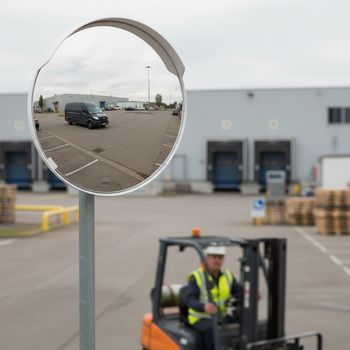 Premium Multi-Purpose Convex Mirror with White Frame for Indoor and Outdoor Use, Impact Resistant Design