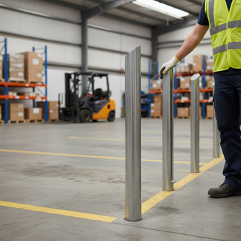 Premium Galvanised Mitre Top Bollard 1000mm - Decorative and Functional Access Control Solution