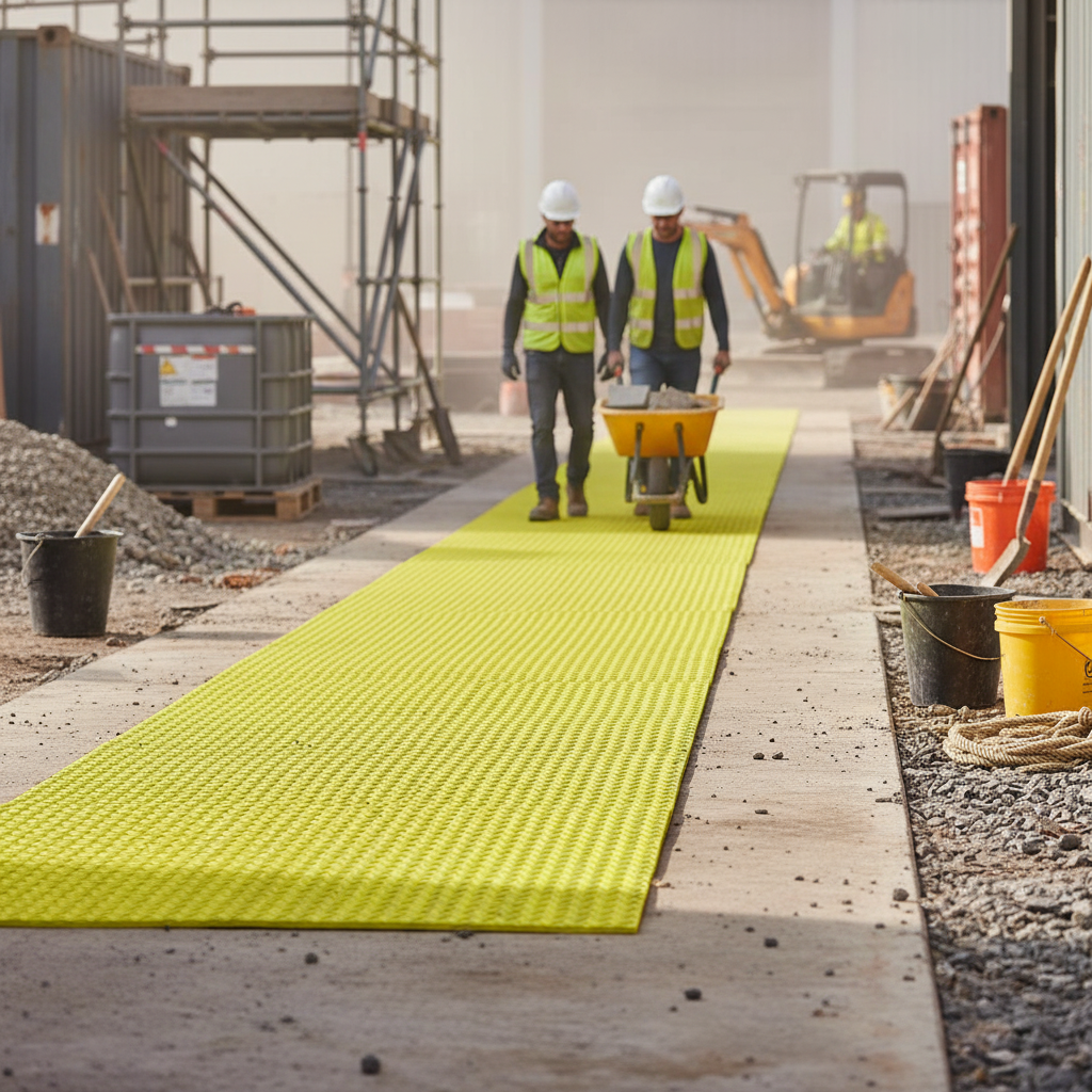 Premium High-Visibility Anti-Slip Walkway Matting - 100cm x 10m Roll for Construction Sites and... | Barriers Co